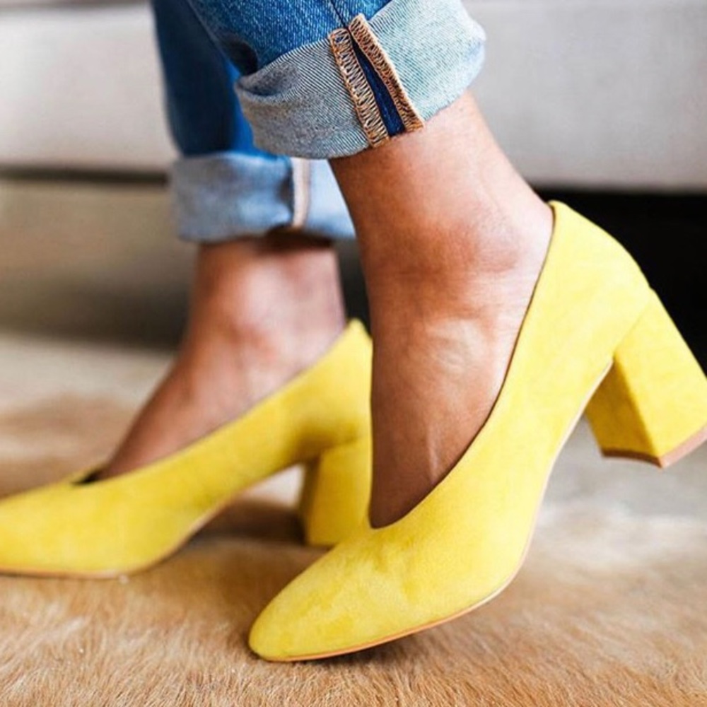 Chunky Yellow Heel